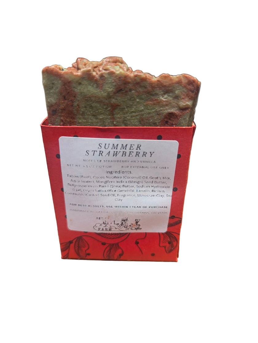 Summer Strawberry Tallow & Goat Milk Soap Bar