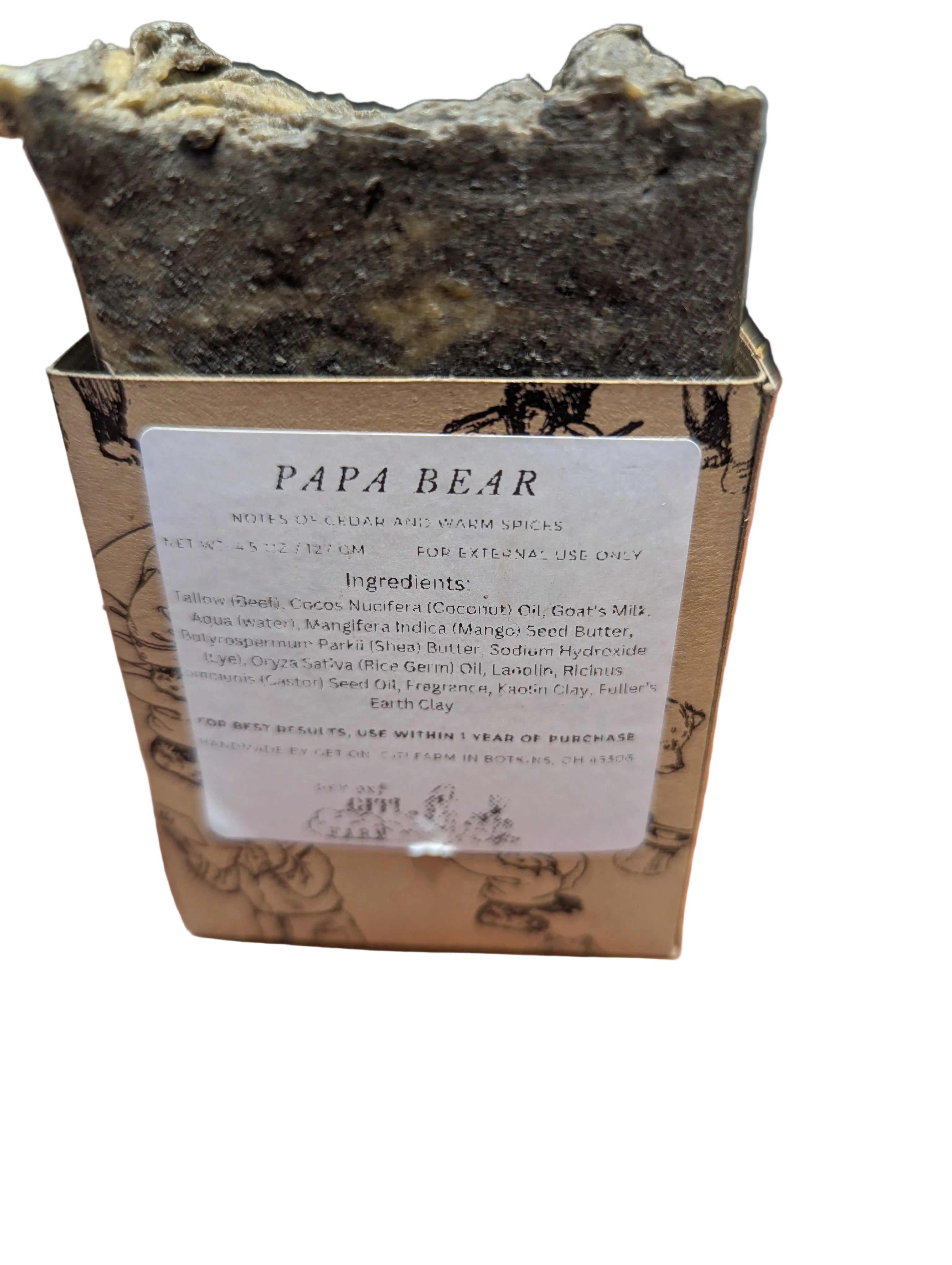Papa Bear Tallow & Goat Milk Soap Bar